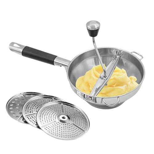 Küchen Stampfer - Handstampfer Für Kartoffeln - Lebensmittelechter Edelstahl Zerkleinerer Mit 3 Wechselbaren Mahlplatten Für Bananen Karotten Avocado Käse Fruchtpüree Smoothies Küchen Stampfer - Handstampfer Für Kartoffeln - Lebensmittelechter Edelstahl Zerkleinerer Mit 3 Wechselbaren Mahlplatten Für Bananen Karotten Avocado Käse Fruchtpüree Smoothies von Tioheam