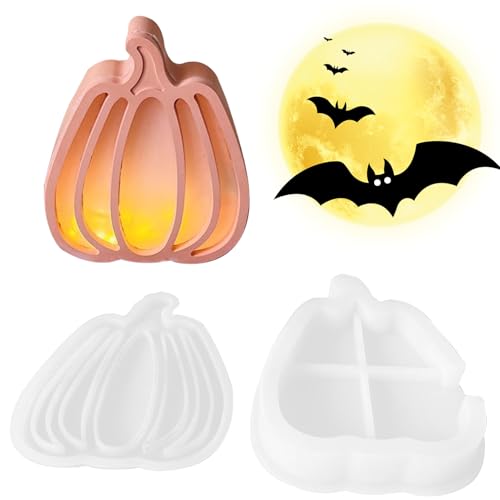 Kürbisform | 2 Stück Gussformen Motiv | Halloween Deko Atmosphärenlampe Bastelset Für Anfänger Kinder Erwachsene Zuhause Feiern Kürbisform | 2 Stück Gussformen Motiv | Halloween Deko Atmosphärenlampe Bastelset Für Anfänger Kinder Erwachsene Zuhause Feiern von Tioheam