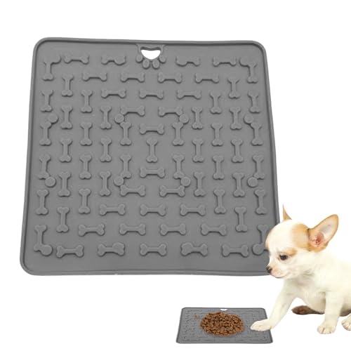Leckmatte Für Hunde Und Katzen,Futterspielzeug Silicone Leckmatte | Futterpad Einfach zu Reinigen 19x19cm für Beschäftigung Training Fütterung Bereicherung von Tioheam