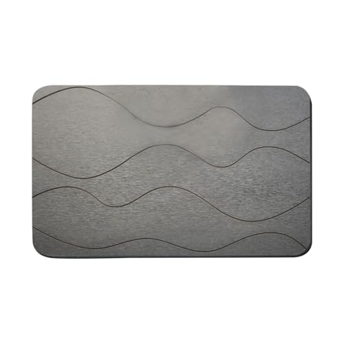 Tioheam Diatomit Stein Badematte | Absorbierende Badezimmer Matte Mit Rutschfestigkeit - rutschfeste Schnelltrocknende Matte Mit Geometrischem Design Für Pool, Dusche, Wellnessbereich & Hotel von Tioheam
