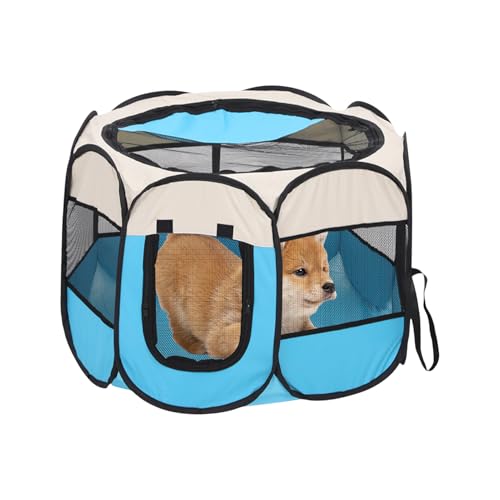 Tragbare Katzen-Spielzone | Gittergehege Mit Netz Und Überdacht Für Welpen Haustiere Im Innenbereich,Geräumiger Atmungsaktiver Auslauf Für Welpen Kätzchen Kleintiere Im Freien Reise Garten von Tioheam