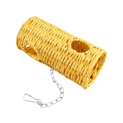 Vogelschaukel,Natürliches Aufhängbares Hängematten-Schaukel-Nest für Vögel | Geflochtener Käfig Lebensraum Spielzeug Aufhängbarer Tunnel für Papageien Nymphensittich Sittich Fink Hamster von Tioheam