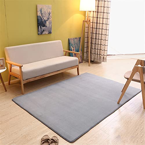 Teppich Wohnzimmer Modern Design Rechteck Teppiche Grau-37 Waschbar in Waschmaschine Kurzflor Shaggy Rug für Esszimmer Kinderzimmer Schlafzimmer Geeignet(140x200cm) von Tiojion