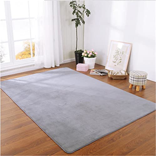 Teppich Wohnzimmer Modern Design Rechteck Teppiche Grau-45 Waschbar in Waschmaschine Kurzflor Shaggy Rug für Esszimmer Kinderzimmer Schlafzimmer Geeignet(50x80cm) von Tiojion