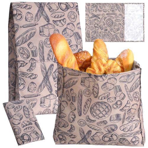 Set mit 2 Größen Bienenwachs-Brotbeutel für Sauerteig, hausgemachte, wiederverwendbare Brotbeutel, Leinen-Aufbewahrungstasche mit verbesserter Bienenwachs-Beschichtung, Lebensmittelverpackungen für von Tioncy