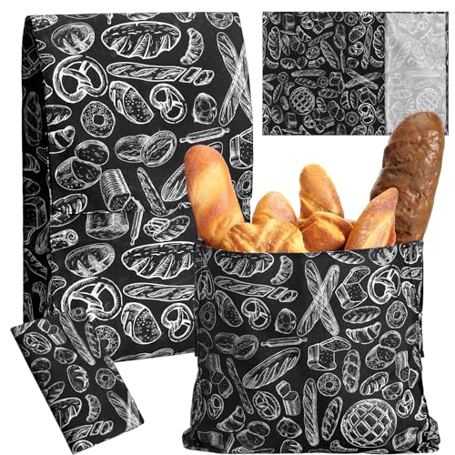 Set mit 2 Größen Bienenwachs-Brotbeutel für Sauerteig, hausgemachte, wiederverwendbare Brotbeutel, Leinen-Aufbewahrungstasche mit verbesserter Bienenwachs-Beschichtung, Lebensmittelverpackungen für von Tioncy