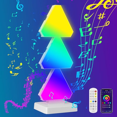 RGB Tischlampe, Gaming Tischlampe Beleuchtung Sync mit Musik Hue Lightstrip Dimmbare Lightbar mit Fernsteuerung, Weihnachtsdekoration Nachtlicht LED Light für Spielzimmer TV PC Deko von TiooDre