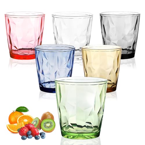 Wassergläser aus Kunststoff, 6 Stück Bunte Trinkgläser Set 330ml Plastikbecher Mehrweg Unzerbrechliche Kunststoffgläser für Kalte und Heiße Getränke, Stapelbar Wassergläser für Picknick Camping Party Wassergläser aus Kunststoff, 6 Stück Bunte Trinkgläser Set 330ml Plastikbecher Mehrweg Unzerbrechliche Kunststoffgläser für Kalte und Heiße Getränke, Stapelbar Wassergläser für Picknick Camping Party von TiooDre