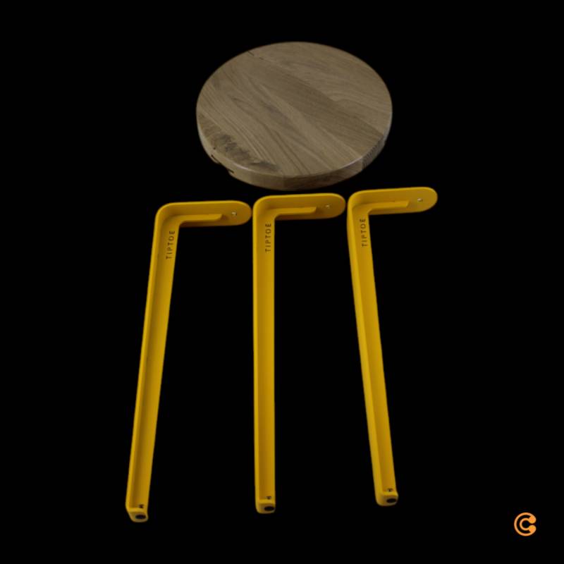Tip Toe Lou Hocker Barhocker Sitzhocker Küchenhocker Eiche Natur Sonnenblumengelb B-Ware von TipToe