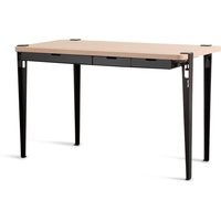 TipToe - MONOCHROME Schreibtisch mit Schubladen, Eiche / graphitschwarz von TipToe