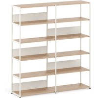 TipToe - Unit Regalsystem, H 180 x 164 cm, Eiche / cream white von TipToe