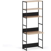 TipToe - Unit Schreibtischsystem, H 215 x 84 cm, Eiche / graphite black von TipToe