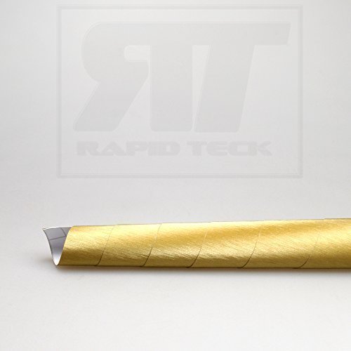 TipTopCarbon 8,55€/m² Autofolie 3D Aluminium gebürstet Gold Alu 152cm breit BLASENFREI mit Luftkanäle 3D Flex Folie Auto Folie selbstklebend von TipTopCarbon