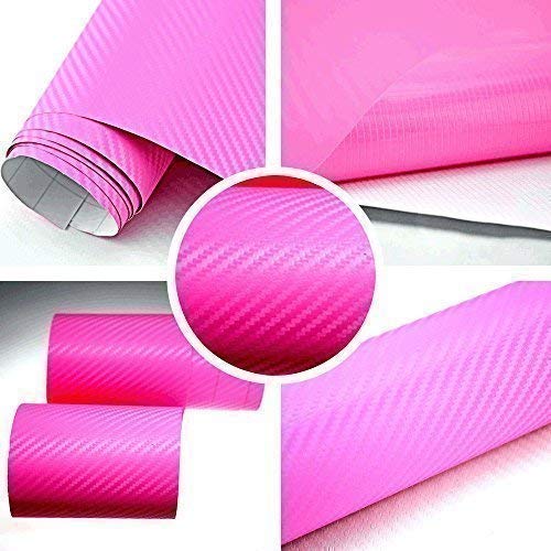 TipTopCarbon 8,55€/m² Autofolie 3D Carbon Pink 152cm breit BLASENFREI mit Luftkanäle 3D Flex Selbstklebende Folie Auto folierung von TipTopCarbon