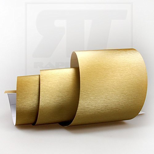 TipTopCarbon 16,45€/m² Aluminium gebürstet Autofolie Gold 0,3m x 1,52m Auto Folie BLASENFREI mit Luftkanälen 3D Flex von TipTopCarbon