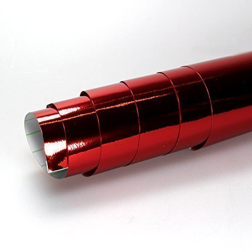 TipTopCarbon 16,45€/m² Chrom Autofolie Rot 0,3m x 1,52m Auto Folie mit Luftkanälen 3D Flex von TipTopCarbon