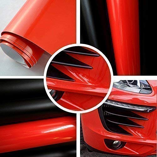 TipTopCarbon 6,57€/m² Autofolie Glanz Rot 0,5m x 1,52m Auto Folie BLASENFREI mit Luftkanälen 3D Flex von TipTopCarbon