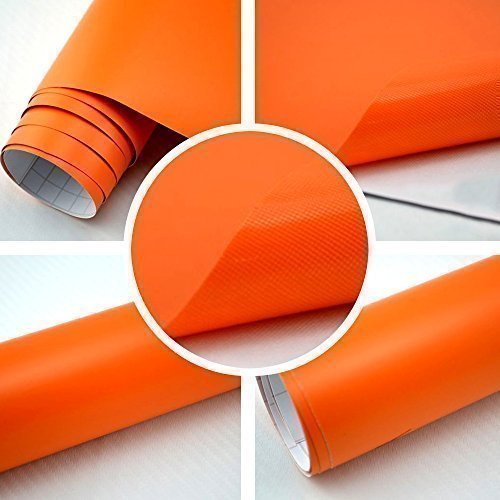 TipTopCarbon 6,57€/m² Autofolie Matt Orange 1m x 1,52m Auto Folie BLASENFREI mit Luftkanälen 3D Flex von TipTopCarbon