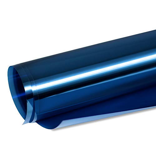 TipTopCarbon 6,57€/m² Fenster Spiegelfolie 100 x 152cm blau Tönungsfolie Sonnenschutz Fensterfolie Spion Folie von TipTopCarbon