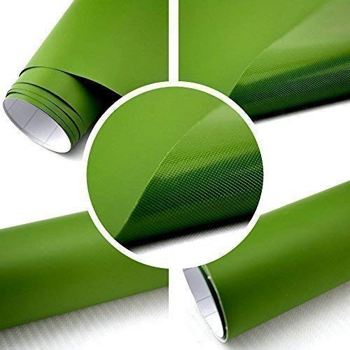 TipTopCarbon 6,58€/m² Autofolie Matt Dunkelgrün 0,3m x 1,52m Auto Folie selbstklebend mit Luftkanälen 3D Flex von TipTopCarbon