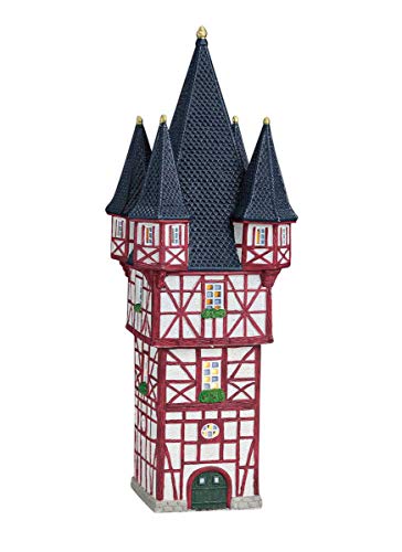 Tipigra Bromser Turm in Rüdesheim am Rhein Lichthaus Serie Wurm Kg.Teelicht aus Porzellan 13x13x34 cm von Tipigra