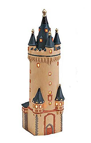 Tipigra Eschenheim Turm Frankfurt Lichthaus Serie Wurm Kg.Teelicht aus Porzellan 10x9x33 cm von Tipigra