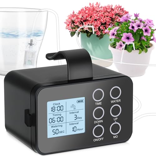 Automatische Bewässerung Indoor, Tipkook Selbstbewässerungssystem, Programmierbarer Wassertimer, Intelligente Feuchtigkeitserkennu, Automatisches Tropfbewässerungskit für Zimmerpflanzen, Topfpflanzen von Tipkook