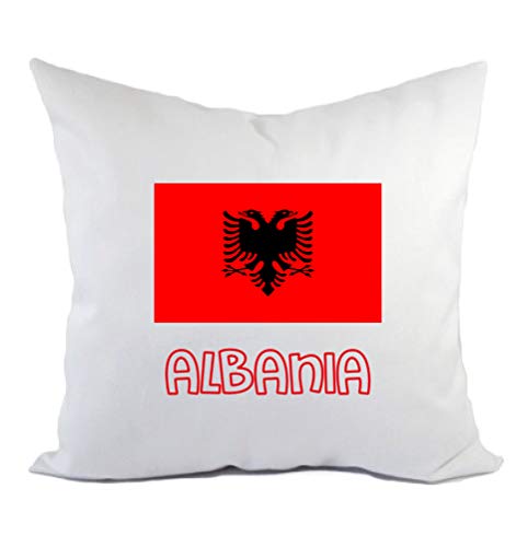 Tipolitografia Ghisleri Kissen Albanien Flagge Kissenbezug und Füllung 40 x 40 cm aus Polyester von Tipolitografia Ghisleri