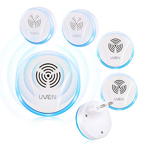 Ultraschall Schädlingsbekämpfer 6 Stück, Elektrisch Insektenschutzmittel Moskitoschutz Innenräumen Plug-in Pest Repeller für Mücken Mäuse Spinnen Kakerlaken Fliegen Wespen Flöhe von Tiptop Home