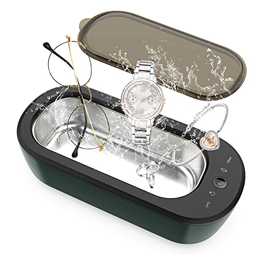 Ultraschallreiniger mit 4 Zeiteinstellungen, Ultraschallgerät 300ml, 45000 HZ Ultraschallreinigungsgerät für Brillen Zahnersatz Uhren Schmuck Schnuller von Tiptop Home