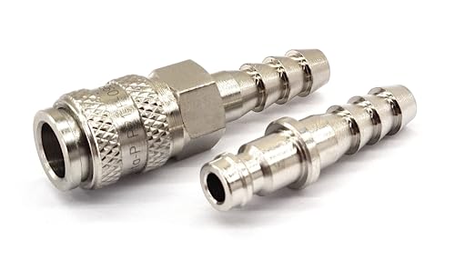 Inline-Schnellverschluss-Kupplung für Butan-/Propangasschlauch mit 8 mm Bohrung, ideal für Gasgrill, Terrassenheizer, Camping-Gasherde von Tirrito
