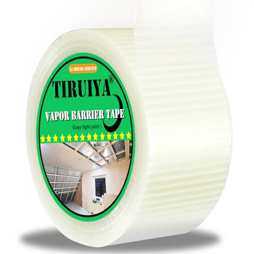 Tiruiya Klebeband für Dampfsperre, Hohe Klebkraft Unterspannbahn Klebeband, Dampfbremse Band zur Verklebung von Dachunterspannbahn oder Dampfbremsfolie, Dachfolie (5cm x 25m x 1 rolle) von Tiruiya