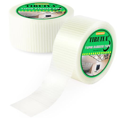 Tiruiya Klebeband für Dampfsperre, Hohe Klebkraft Unterspannbahn Klebeband, Dampfbremse Band zur Verklebung von Dachunterspannbahn oder Dampfbremsfolie, Dachfolie (5cm x 25m x 2 rollen) von Tiruiya
