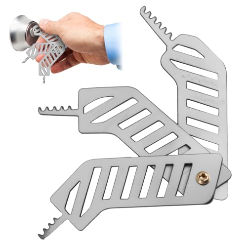 Lock Pick Set Lock Picking Kit Portable Comb Teeth Pick Set 3 in 1 Stainless Steel Multifunctional Hand Tool Lockpicks Sets Padlock with Comb Teeth for Firefighter Emergency Beginners Professionals von Tiryns