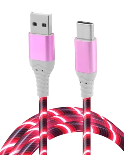 2 m langes USB-C-Kabel, USB-A auf Typ C, Schnellladung, 3 A, schalten Sie das Ladegerät für Telefon mit mehreren LEDs für Android zur Datenübertragung und zum Laden von iPhone Pro Max Samsung S23 von Tiryns