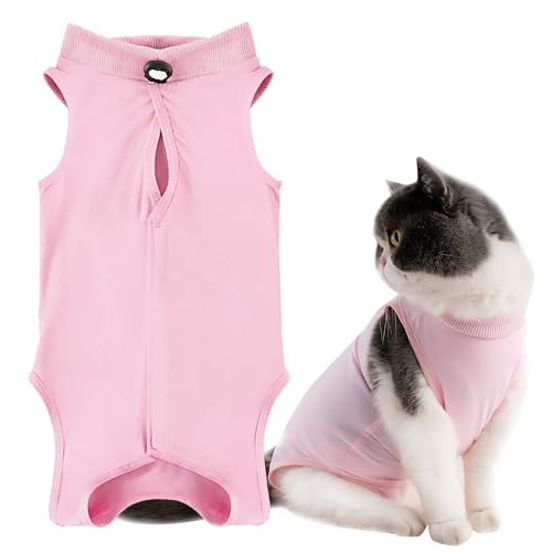 Katze Erholung Anzug für Spay Bauchwunden Weiblich Recovery Suit Katze Chirurgischer Genesungsanzug Erholungsanzug OP Kleidung Nach Kastration Verhindern Lecken Nach der Operation Hautkrankheit Rosa L von Tiryns