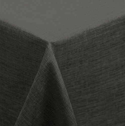 Tischdecke 130x220 cm eckig Struktur Leinen-Optik beschichtet Wasser und Schmutz abweisend Lotuseffekt #476 (anthrazit) von Tischdecke