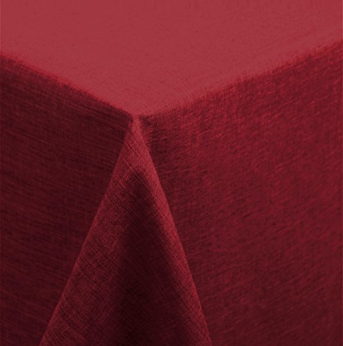 Unbekannt Tischdecke 130x220 cm eckig Struktur Leinen-Optik beschichtet Wasser und Schmutz abweisend Lotuseffekt #476 (Bordeaux) von Tischdecke