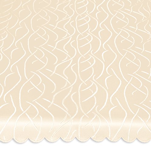 Unbekannt Tischdecke oval 130x220 cm Tafeltuch Struktur damast Streifen bügelfrei fleckenabweisend #1368 (Creme) von Tischdecke
