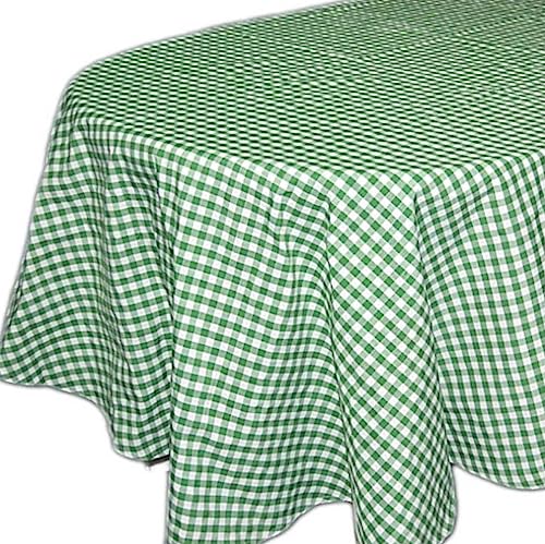 Pflegeleichte Tischdecke Decke Unterdecke Oval Grün Weiß Karierte Gartendecke Küchendecke Landhaus (Tischtuch 160x220 cm oval) von Tischdecken groß oval ALLZEIT