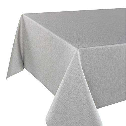 Tischdeckenshop24 Tischdecke WIEN grau Premium, schmutzabweisend, ganzjährig, rechteckig 130x160 cm von Tischdeckenshop24