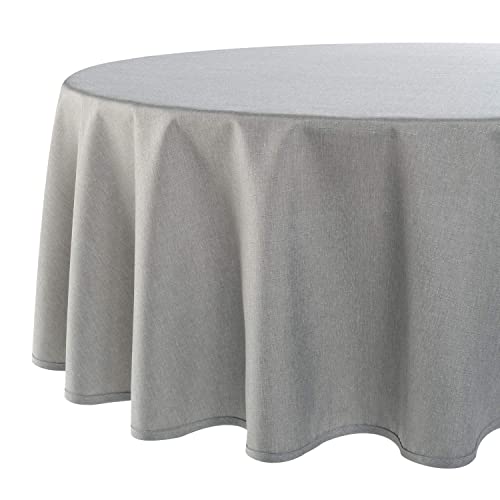 Tischdecke Wien, Moderne und fleckabweisende Tischwäsche für das ganze Jahr, grau, 160 cm rund von Tischdeckenshop24