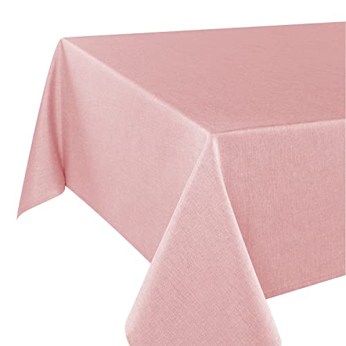 Tischdeckenshop24 Tischdecke WIEN rosa Premium, schmutzabweisend, ganzjährig, rechteckig 130x160 cm von Tischdeckenshop24