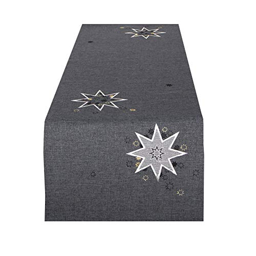 Tischläufer WEIHNACHTSSTERNE grau, 40x140 cm, Moderne Tischdecke zu Weihnachten Tischläufer WEIHNACHTSSTERNE grau, 40x140 cm, Moderne Tischdecke zu Weihnachten von Tischdeckenshop24