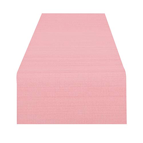 Tischdeckenshop24 Tischläufer VIENNA rosa Premium, schmutzabweisend, ganzjährig, rechteckig 40x140 cm von Tischdeckenshop24