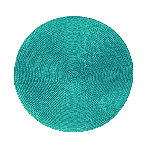 Tischdeckenshop24 Marrakesh Place Mats in Various Sizes and Colours-Set of 4, turquoise, Ø 38 cm von Tischdeckenshop24