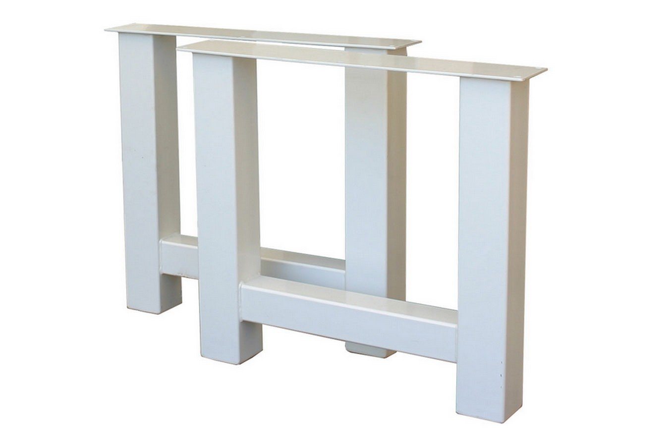 Tischhelden Tischbein Tischbeine H-Gestell Stahl weiß 2-er Set von Tischhelden