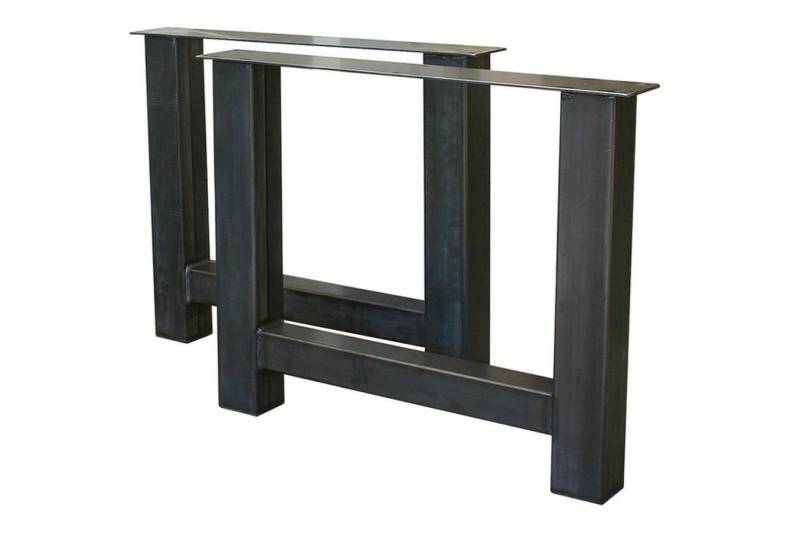 Tischhelden Tischbein Tischgestell 2-er Set Eisen schwarz 90 von Tischhelden