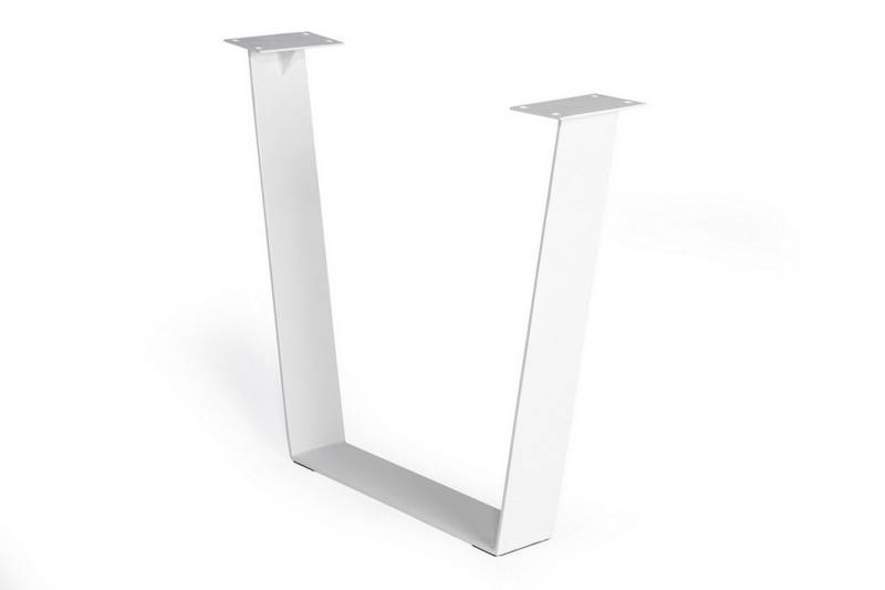 Tischhelden Tischbein Tischkufe V Flat breit weiss 2er Set von Tischhelden