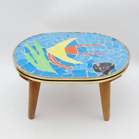 Vintage Mosaik Blumenhocker Blumenbank 60Er 70Er Mid-Century Design von TischleinDeckDich123